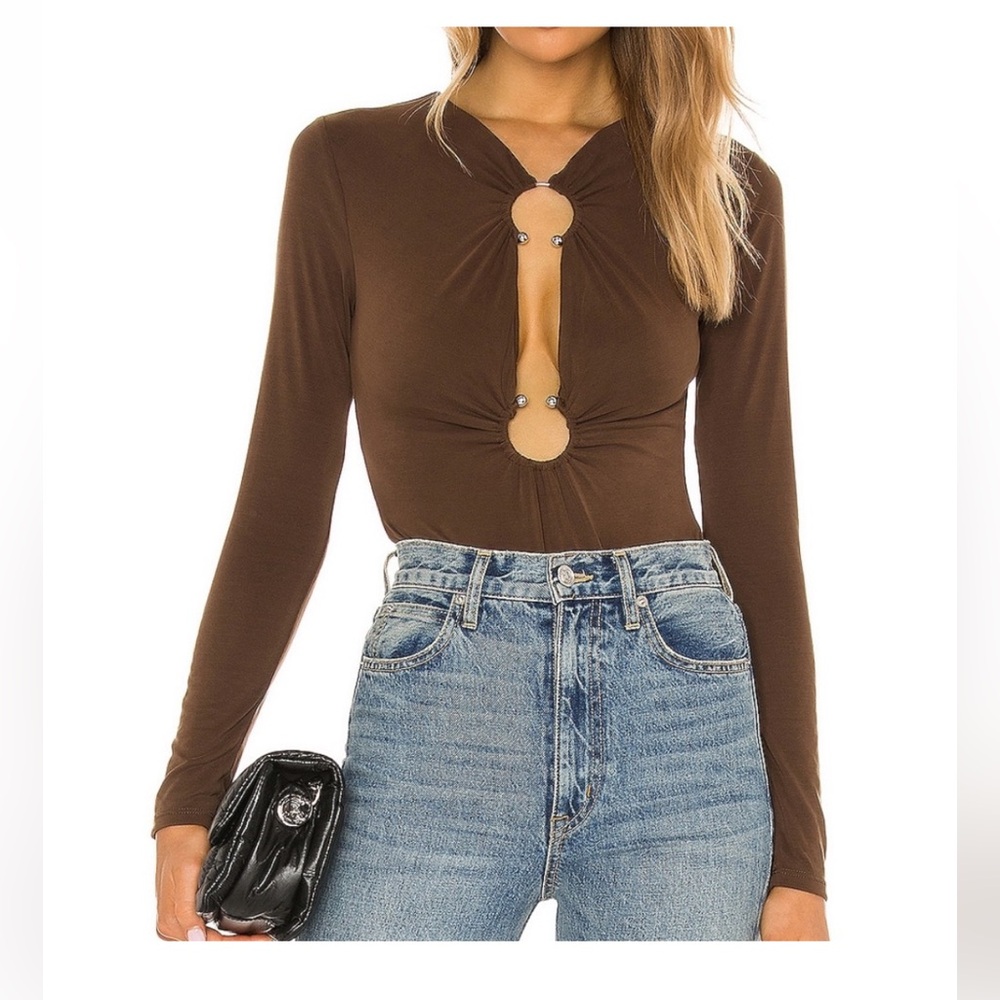 Brown Long Sleeve Women Top